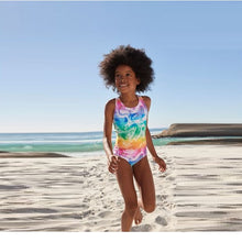 Load image into Gallery viewer, Multi Unicorn Tie Dye Sports Swimsuit (3-12yrs)
