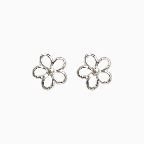 Sterling Silver Dainty Flower Stud Earrings - Allsport