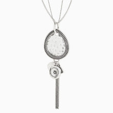 Load image into Gallery viewer, Silver Tone Burnished Long Cluster Pendant Necklace - Allsport

