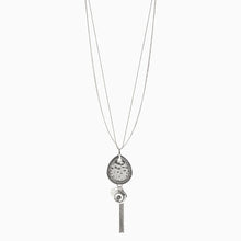 Load image into Gallery viewer, Silver Tone Burnished Long Cluster Pendant Necklace - Allsport
