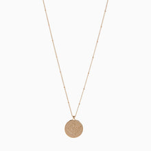 Load image into Gallery viewer, Gold Tone Floral Etched Disc Necklace - Allsport
