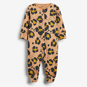 Animal Print Baby 5 Pack Sleepsuits (0-18mths)