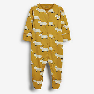 Animal Print Baby 5 Pack Sleepsuits (0-18mths)