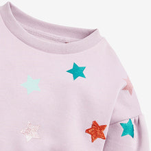 Load image into Gallery viewer, Lilac Purple All-Over Star Crew Sweatshirt (3-12yrs)
