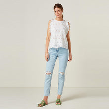 Load image into Gallery viewer, White Broderie Top - Allsport
