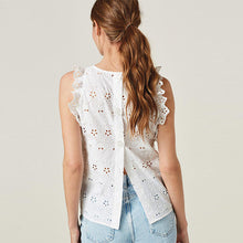 Load image into Gallery viewer, White Broderie Top - Allsport
