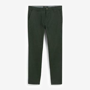 Green Slim Fit Stretch Chino Trousers - Allsport