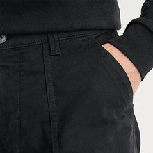 Load image into Gallery viewer, Black Slim Fit Stretch Utility Trousers
