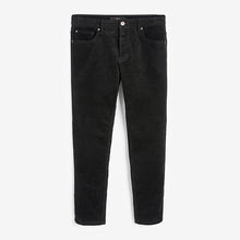 Load image into Gallery viewer, Black Slim Fit Jean Style Stretch Cord Trousers
