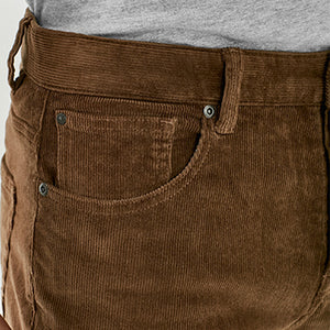 Sand Brown Slim Fit Jean Style Stretch Cord Trousers