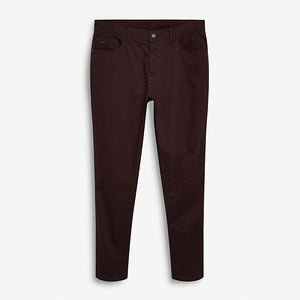 Burgundy Red Slim Fit Motion Flex Soft Touch Chino Trousers