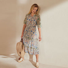 Load image into Gallery viewer, Ecru Floral Tiered Midi Dress - Allsport
