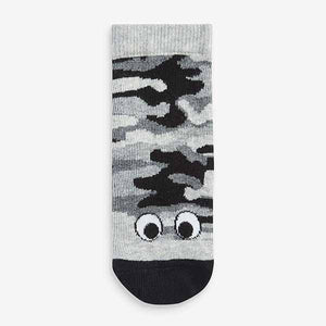 7 Pack Multi Camouflage Cotton Rich Socks (Youger Boys)