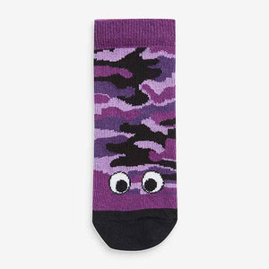 7 Pack Multi Camouflage Cotton Rich Socks (Youger Boys)