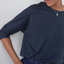 Load image into Gallery viewer, Navy 3/4 Dolman Sleeve Top
