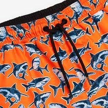 Load image into Gallery viewer, Orange Shark Swim Shorts (3yrs-12yrs)
