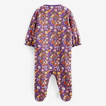 Load image into Gallery viewer, Raspberry Unicorn Baby Embroidered Detail Sleepsuits 3 Pack (0mth-18mths)
