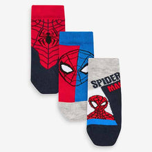 Load image into Gallery viewer, Spiderman Black/Red 3 Pack Cotton Rich Socks (Younger Boys)
