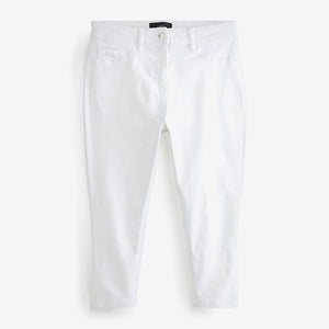 White Pedal Pusher Cropped Jeans