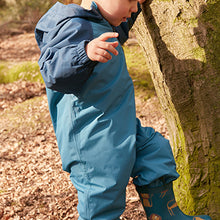 Load image into Gallery viewer, Navy Blue Waterproof Fleece Lined Puddlesuit (3mths-5yrs)
