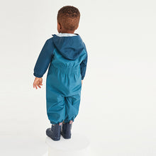 Load image into Gallery viewer, Navy Blue Waterproof Fleece Lined Puddlesuit (3mths-5yrs)
