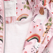 Load image into Gallery viewer, Pink Unicorn Dinosaur Shower Resistant Printed Cagoule (3mths-6yrs)
