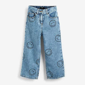 Smiley World Licence Print Wide Straight Jeans (3-12yrs)