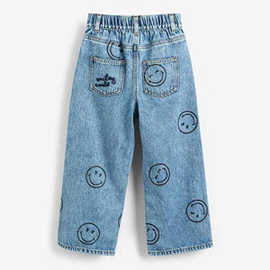 Smiley World Licence Print Wide Straight Jeans (3-12yrs)