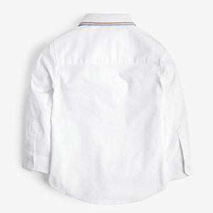 Long Sleeve Oxford Shirt With Flat Knit Collar (3mths-5yrs)