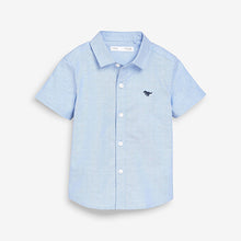 Load image into Gallery viewer, Blue Short Sleeve Oxford Shirt (3mths-5yrs)
