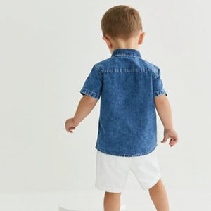 Blue Short Sleeve Denim Shirt (3mths-5yrs)
