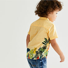 Load image into Gallery viewer, Yellow Printed Short Sleeve Grandad Collar Shirt (3mths-5yrs)
