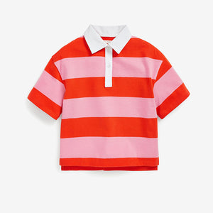 Red/Pink Stripe Rugby Top (3-12yrs)