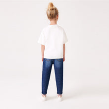 Load image into Gallery viewer, Ecru Cream Rainbow Flippy Sequin Hearts T-Shirt (3-12yrs)

