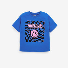Load image into Gallery viewer, Blue Checkerboard Slogan Top (3-12yrs)
