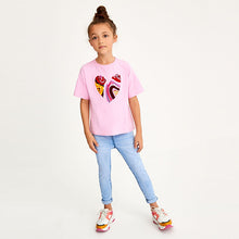 Load image into Gallery viewer, Pink Embroidered Sequin Heart T-Shirt (3-12yrs)
