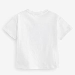 Ecru White Sequin Flower T-Shirt (3-12yrs)
