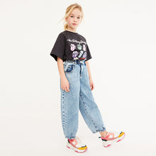 Load image into Gallery viewer, Charcoal Grey Rolling Stones Sequin Tongues License T-Shirt (3-12yrs)
