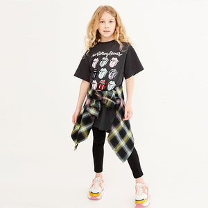 Charcoal Grey Rolling Stones Sequin Tongues License T-Shirt (3-12yrs)