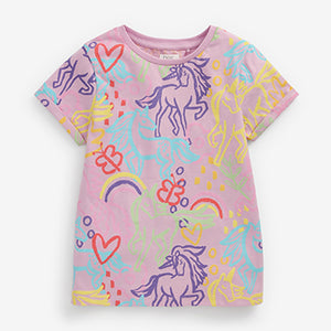 Lilac Purple Unicorn Regular Fit T-Shirt (3-12yrs)