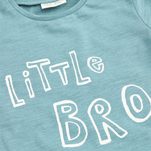 Load image into Gallery viewer, Blue Little Bro Slogan Baby T-Shirt (0mths-18mths)
