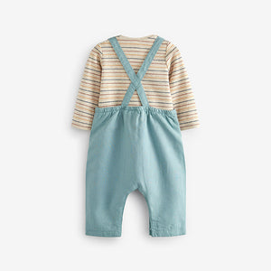 Blue Baby Dungarees and Bodysuit Set (0mths-18mths)
