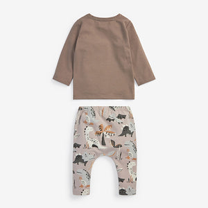 Charcoal Grey Baby 2 Pack T-Shirt & Leggings Set (0mths-18mths)