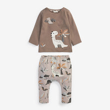 Load image into Gallery viewer, Charcoal Grey Baby 2 Pack T-Shirt &amp; Leggings Set (0mths-18mths)
