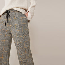 Load image into Gallery viewer, Yellow Ochre Check Wide Leg Jersey Trousers
