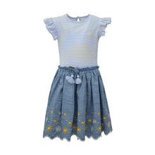 Load image into Gallery viewer, Blue Daisy Embroidered Dress (3-12yrs)
