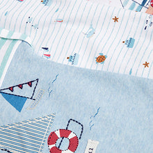 Load image into Gallery viewer, White/Blue Boat Baby 3 Pack Rompers (0mths-18mths)
