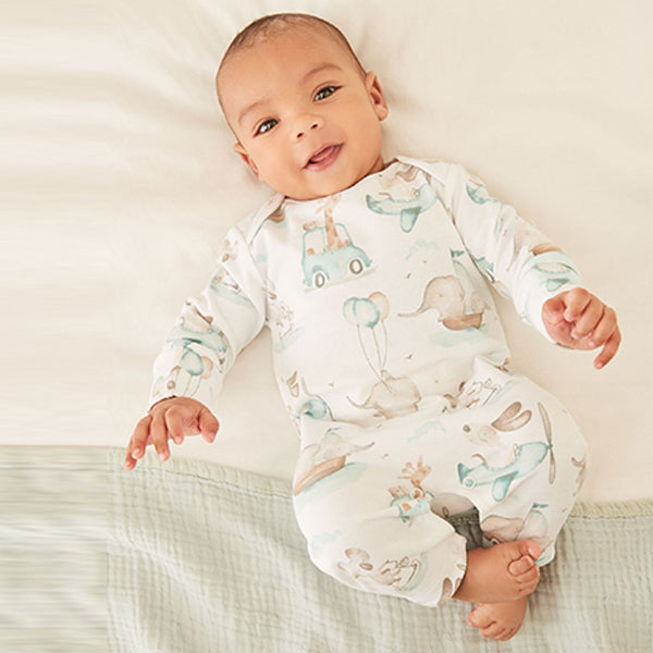 Blue Character 4 Pack Sleepsuits (0-18mths)