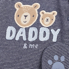 Load image into Gallery viewer, Navy DADDY Bear Family Single Sleepsuit (0-18mths)
