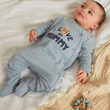 Load image into Gallery viewer, Blue MUMMY Bear Family Single Sleepsuit (0-18mths)
